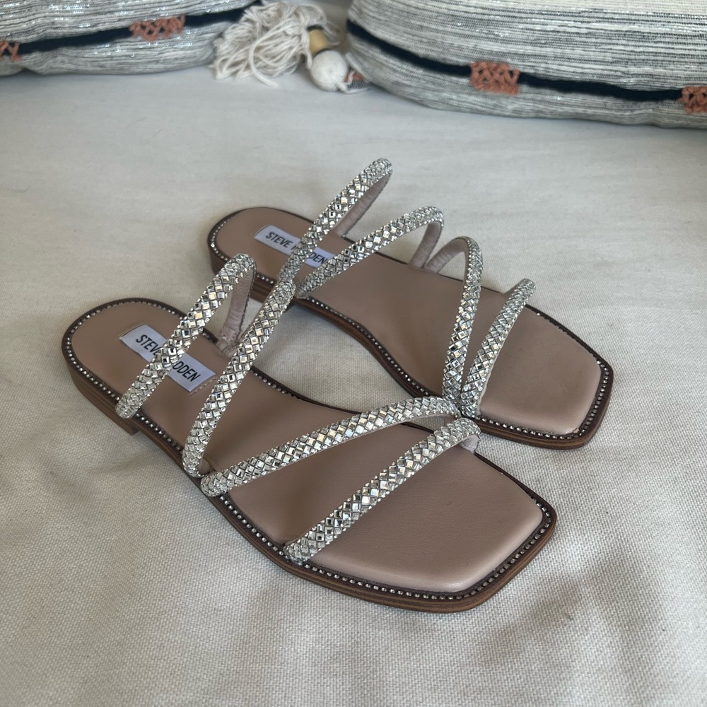 NWOT Steve Madden Rhinestone Slide Sandals - Size 7